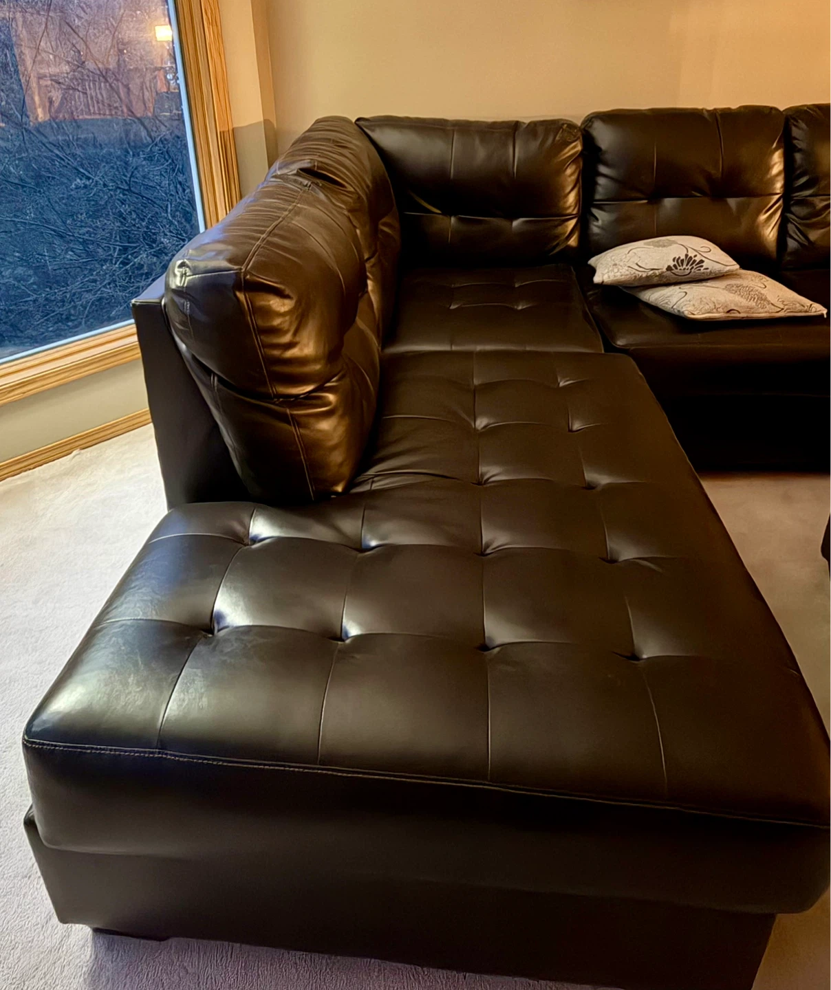 Brown Leather Sectional Sofa with Ottoman Ashley brand - photo 4