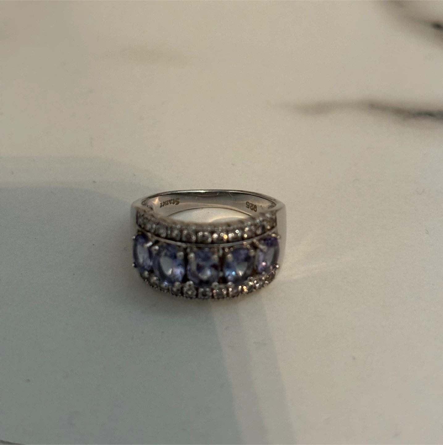 Sterling Silver Tanzanite & Diamond Ring - 1.42 CTW - photo 2