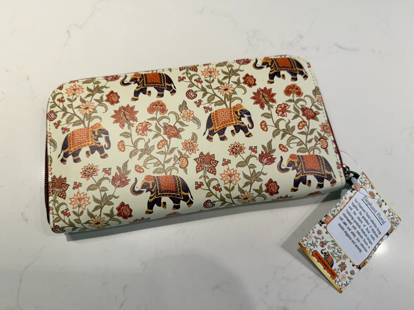 The Bombay Store - Elephant Floral Zipper Wallet (NEW) - photo 3
