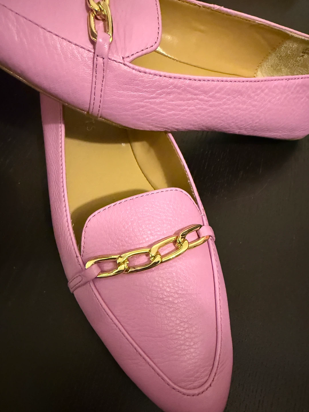 Talbots Pink Leather Chain Loafer Flats - photo 3