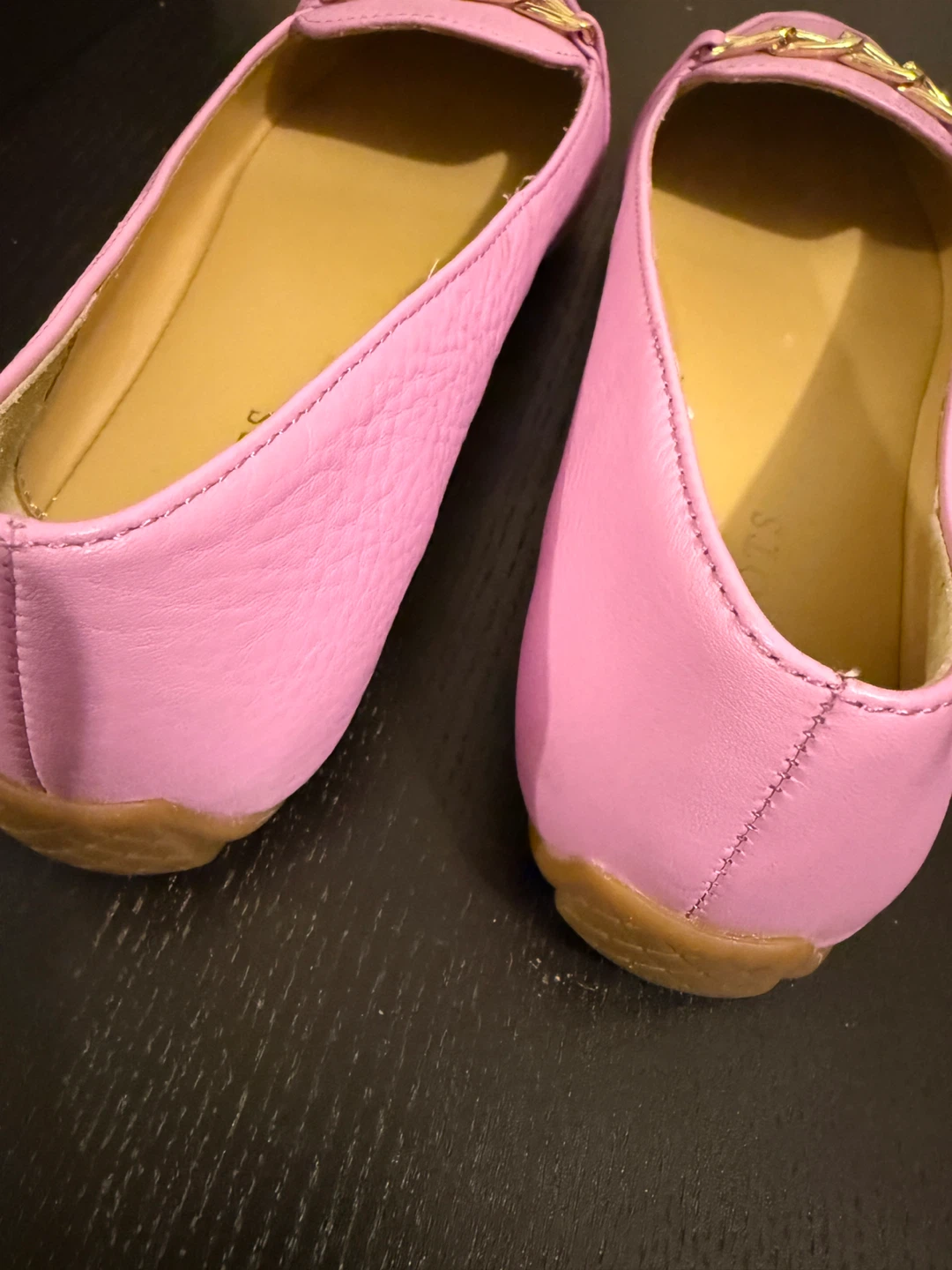 Talbots Pink Leather Chain Loafer Flats - photo 2