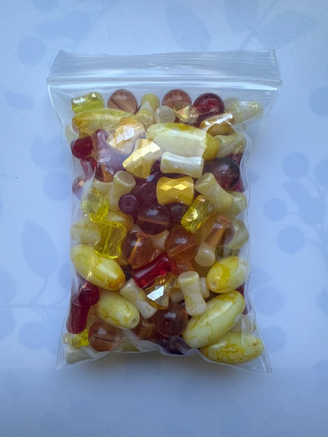Assorted glass/Chinese crystal beads - Red, Yellow & Amber - photo 2