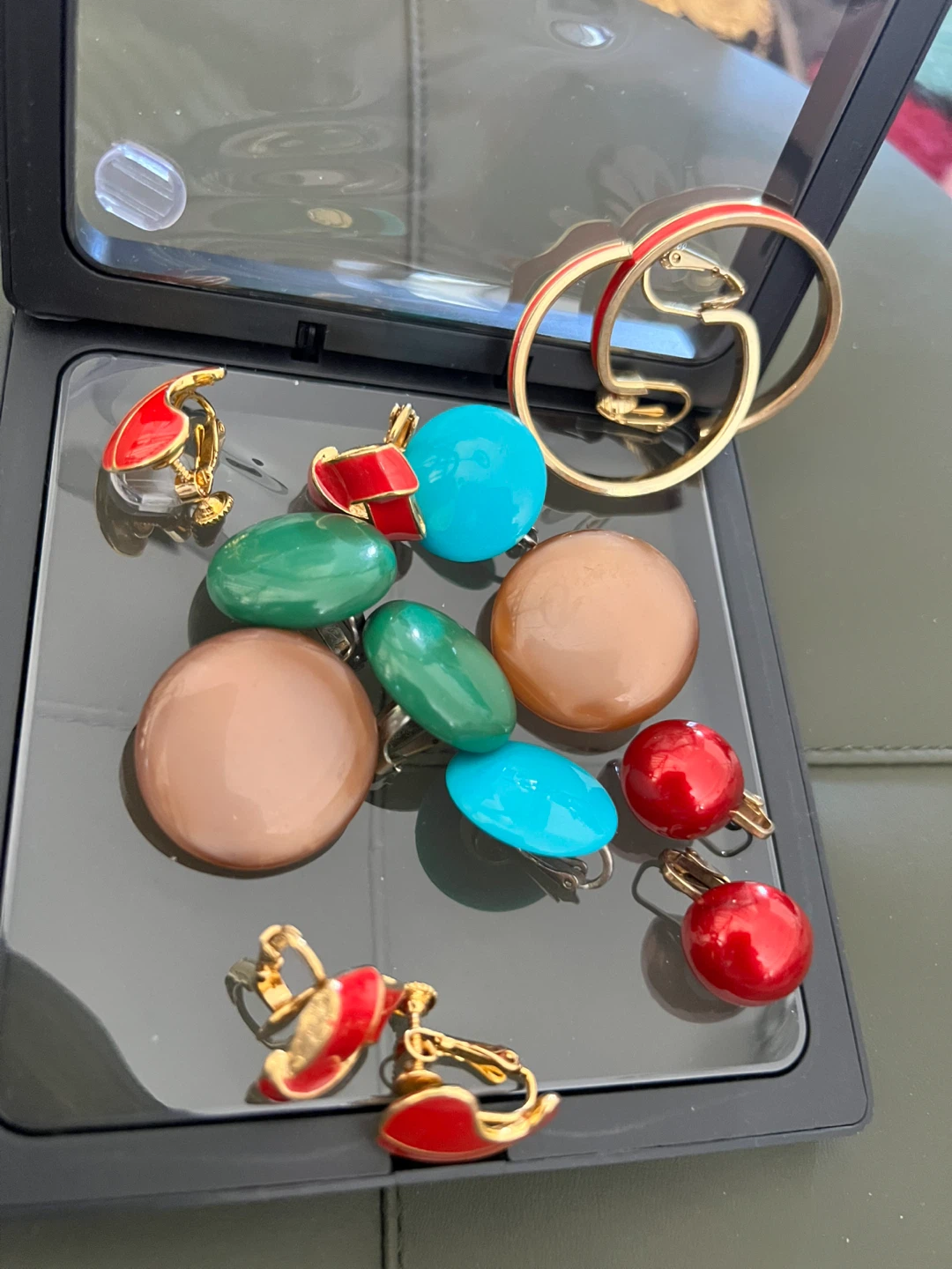 Assorted clip-on earrings - various colours and styles - photo 2