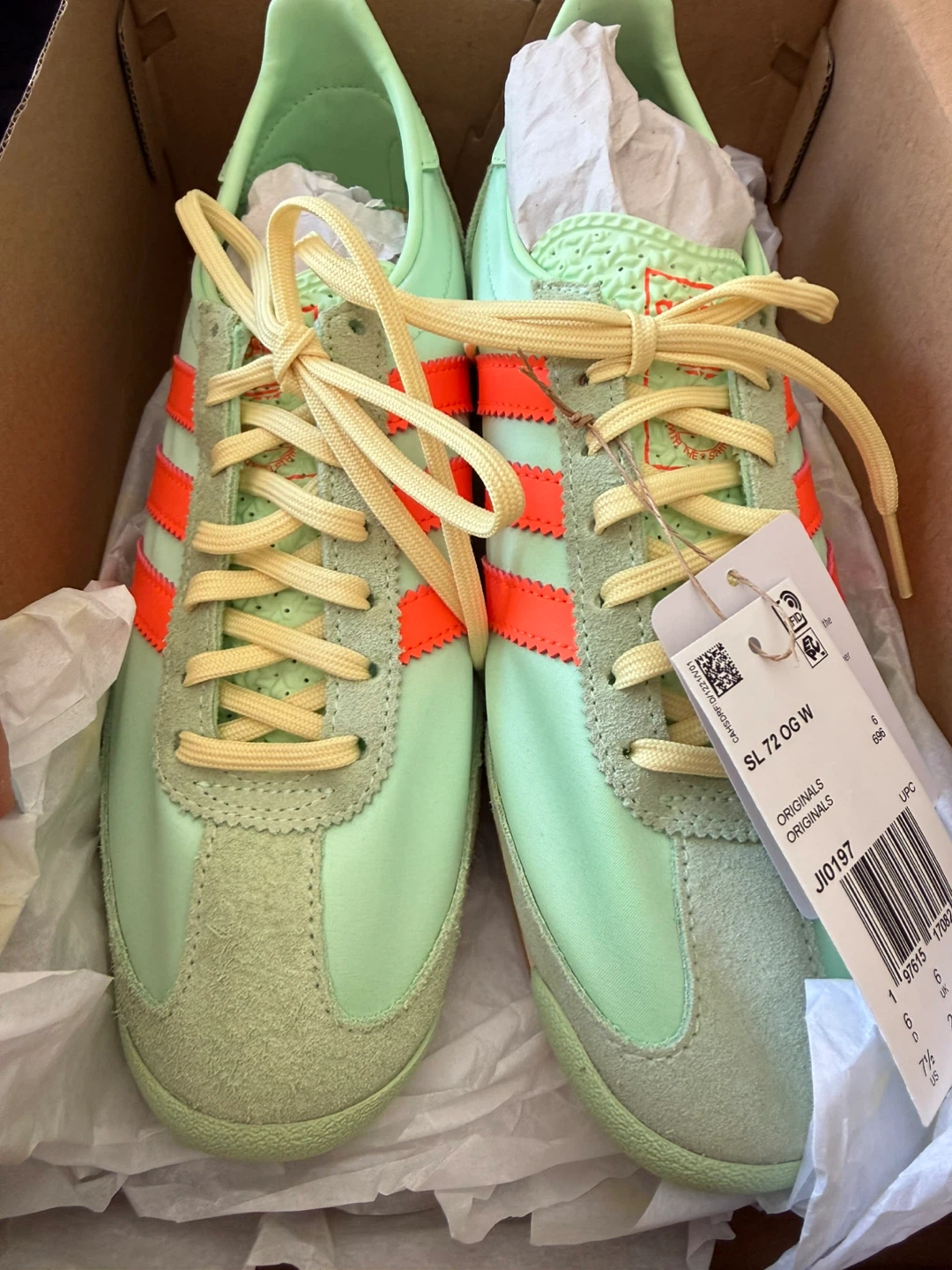 Adidas SL72 OG Women’s Sneakers Mint Green Orange Sz 7.5