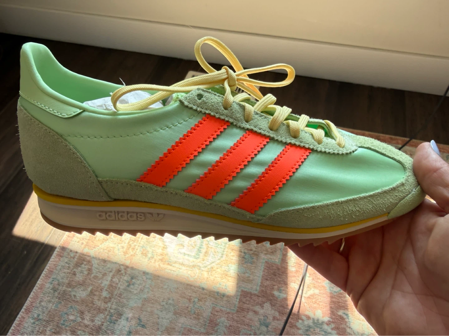Adidas SL72 OG Women’s Sneakers Mint Green Orange Sz 7.5 - photo 3