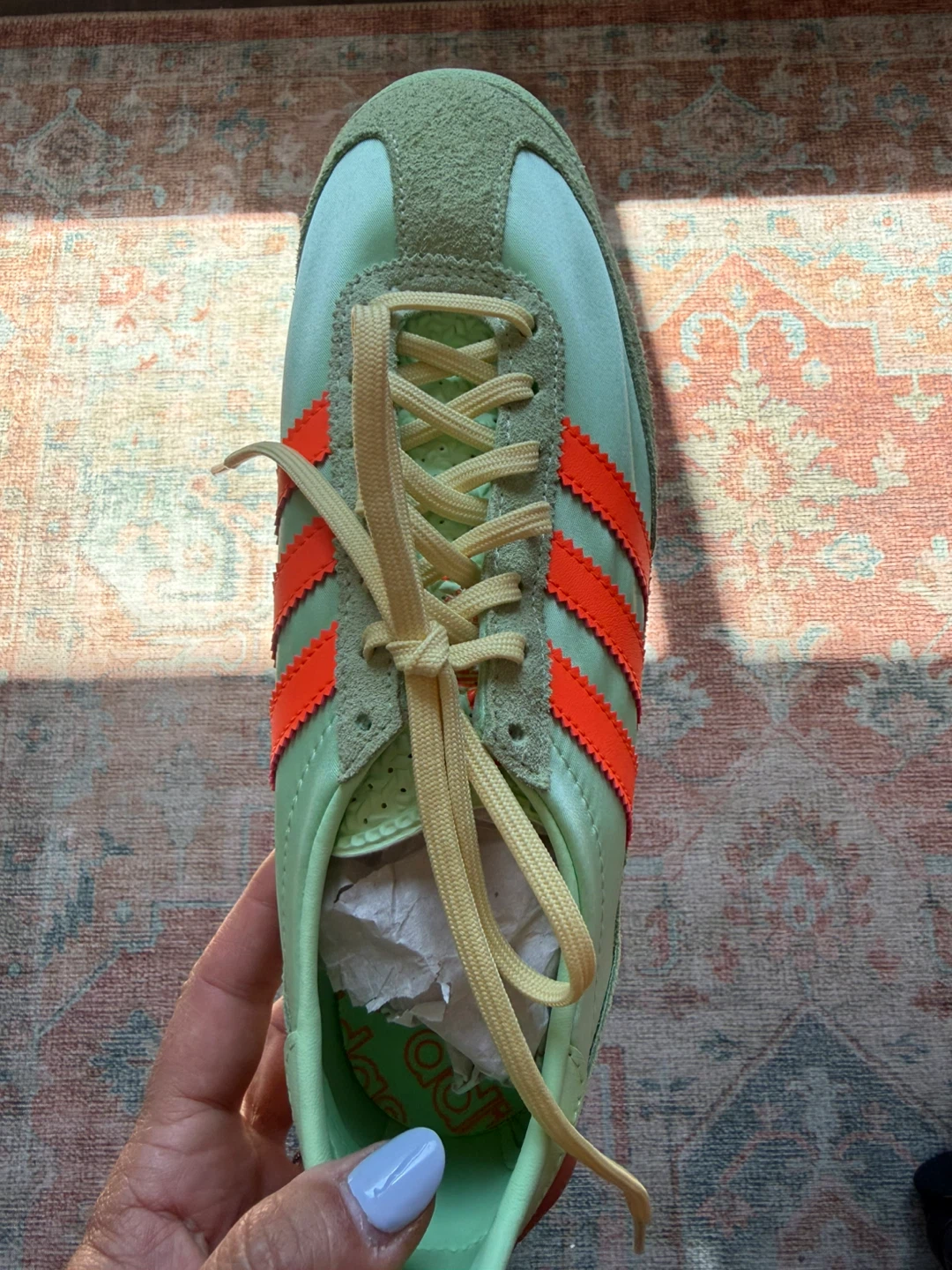 Adidas SL72 OG Women’s Sneakers Mint Green Orange Sz 7.5 - photo 2