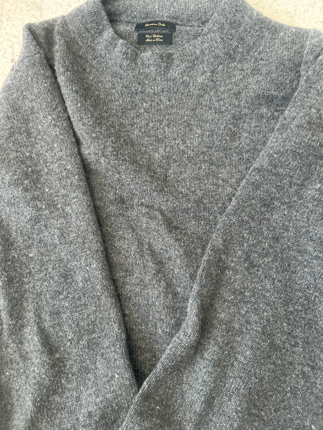 Massimo Dutti Grey Wool & Cashmere Blend Sweater - Medium - photo 2