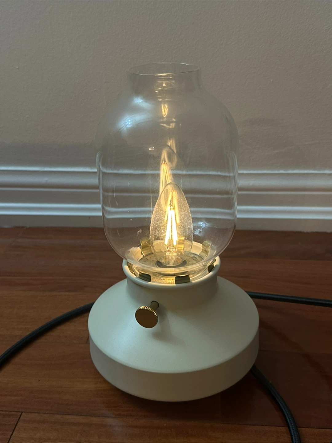 Cream Vintage Style Lantern IKEA Lamp with Glass Shade