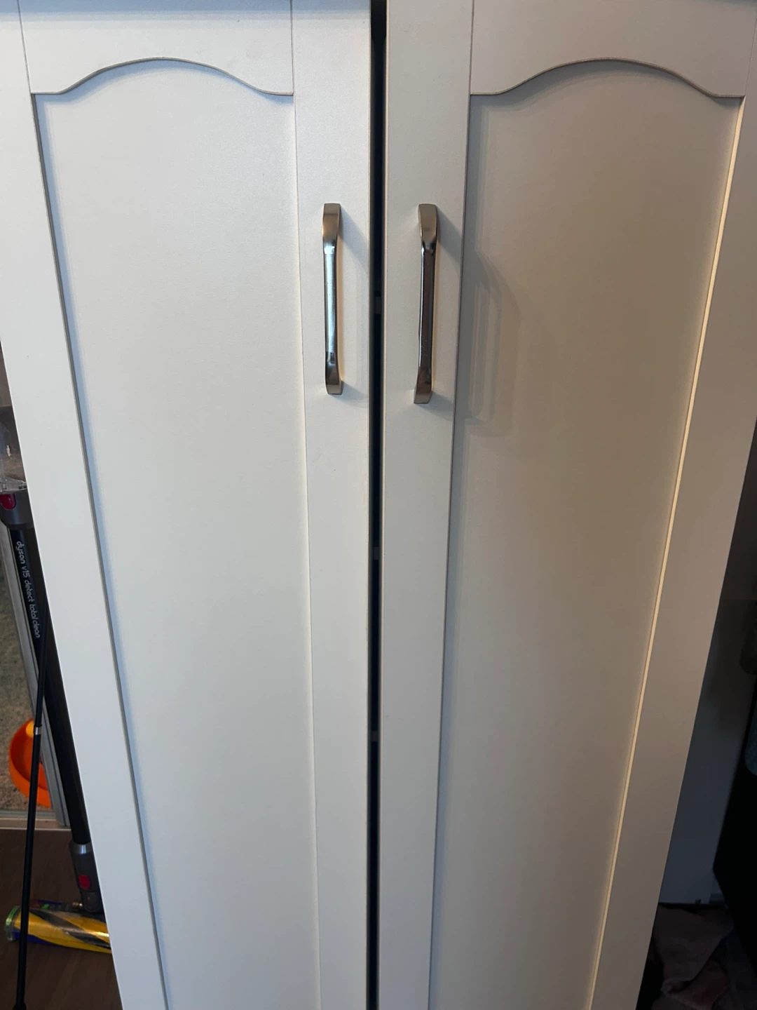 White Tall Storage Cabinet with Side Doors