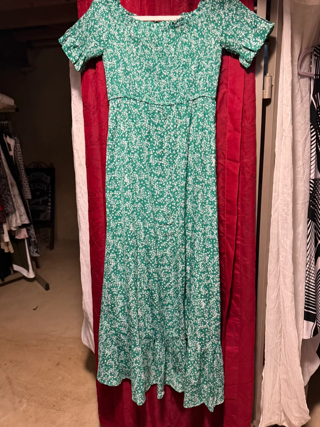 Lulus Green Floral Print Smocked Maxi Dress - photo 3