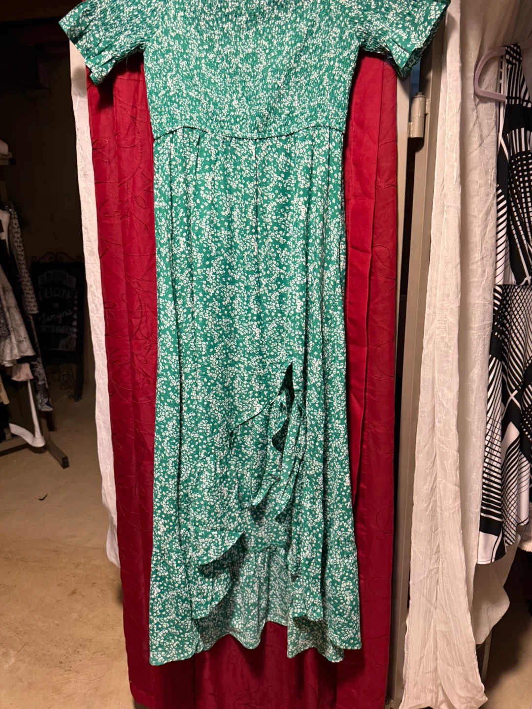 Lulus Green Floral Print Smocked Maxi Dress - photo 2
