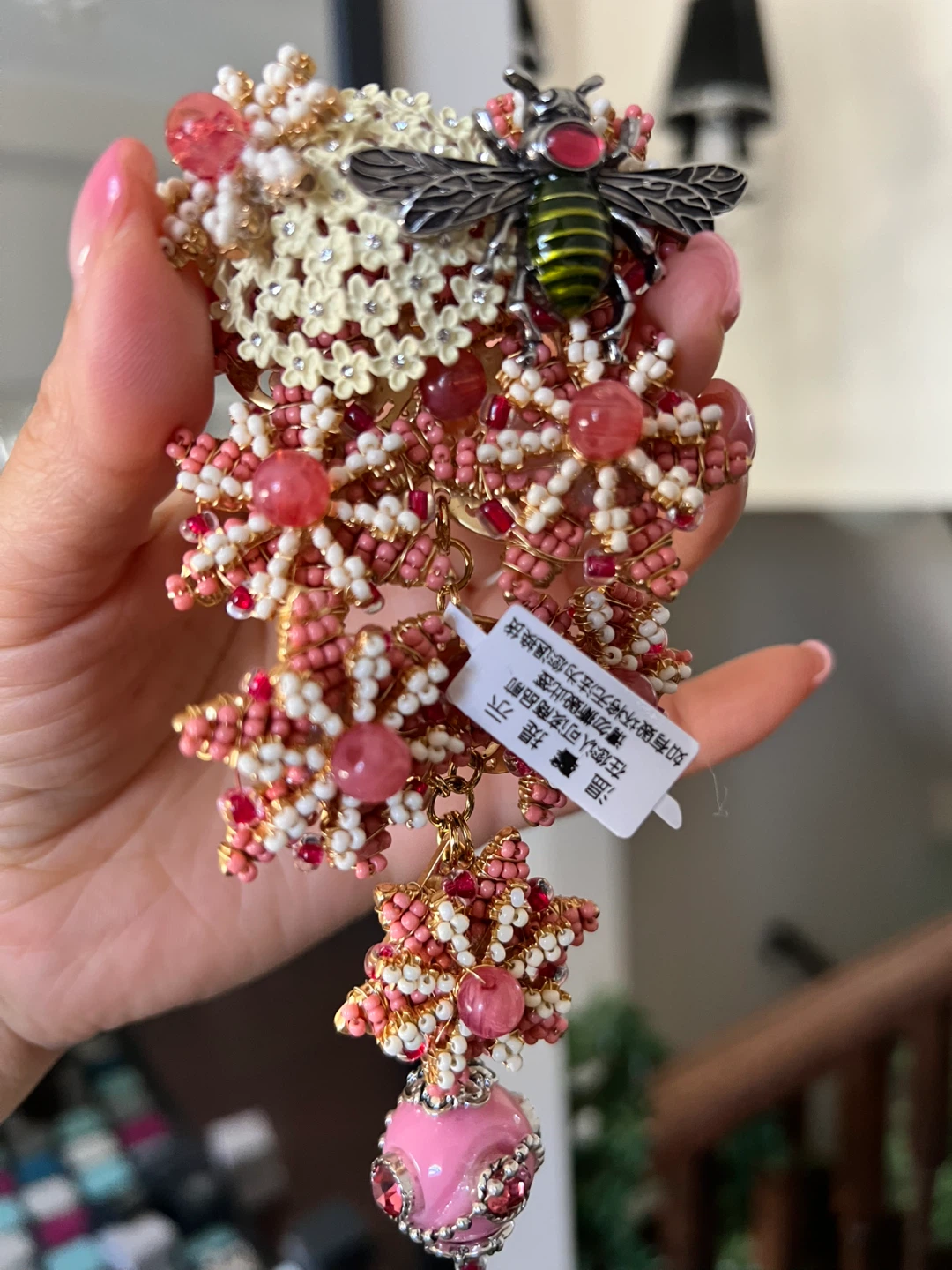 Bejeweled Bee Charm Brooch