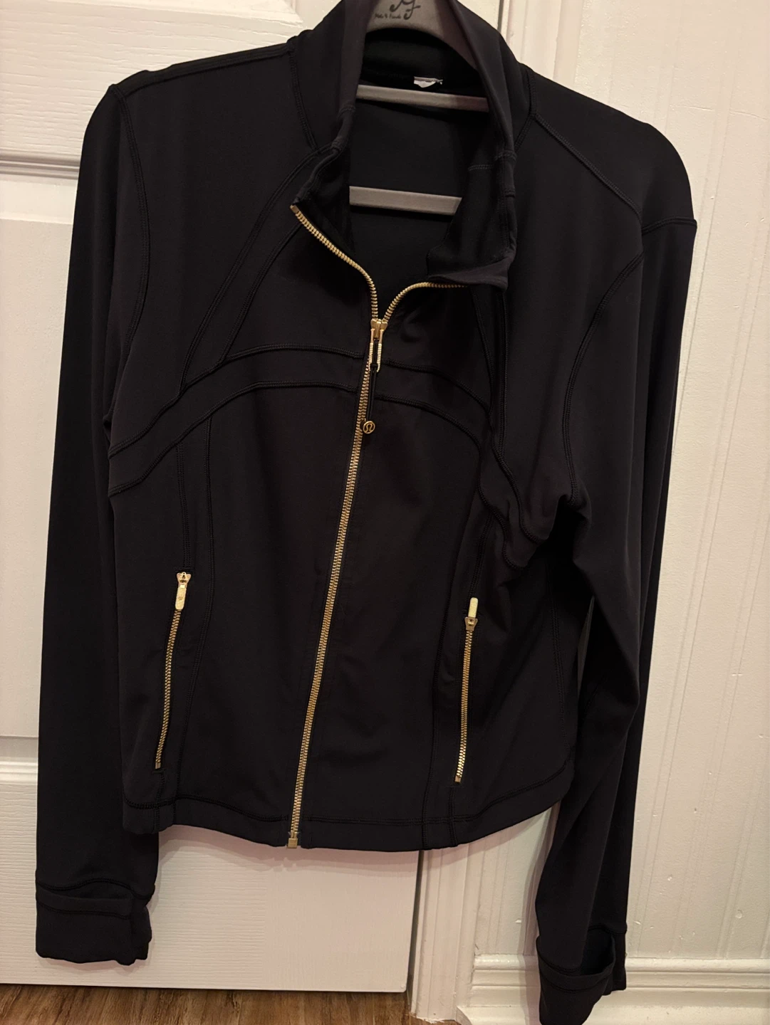 Lululemon Black Full Zip Jacket with Gold Hardware