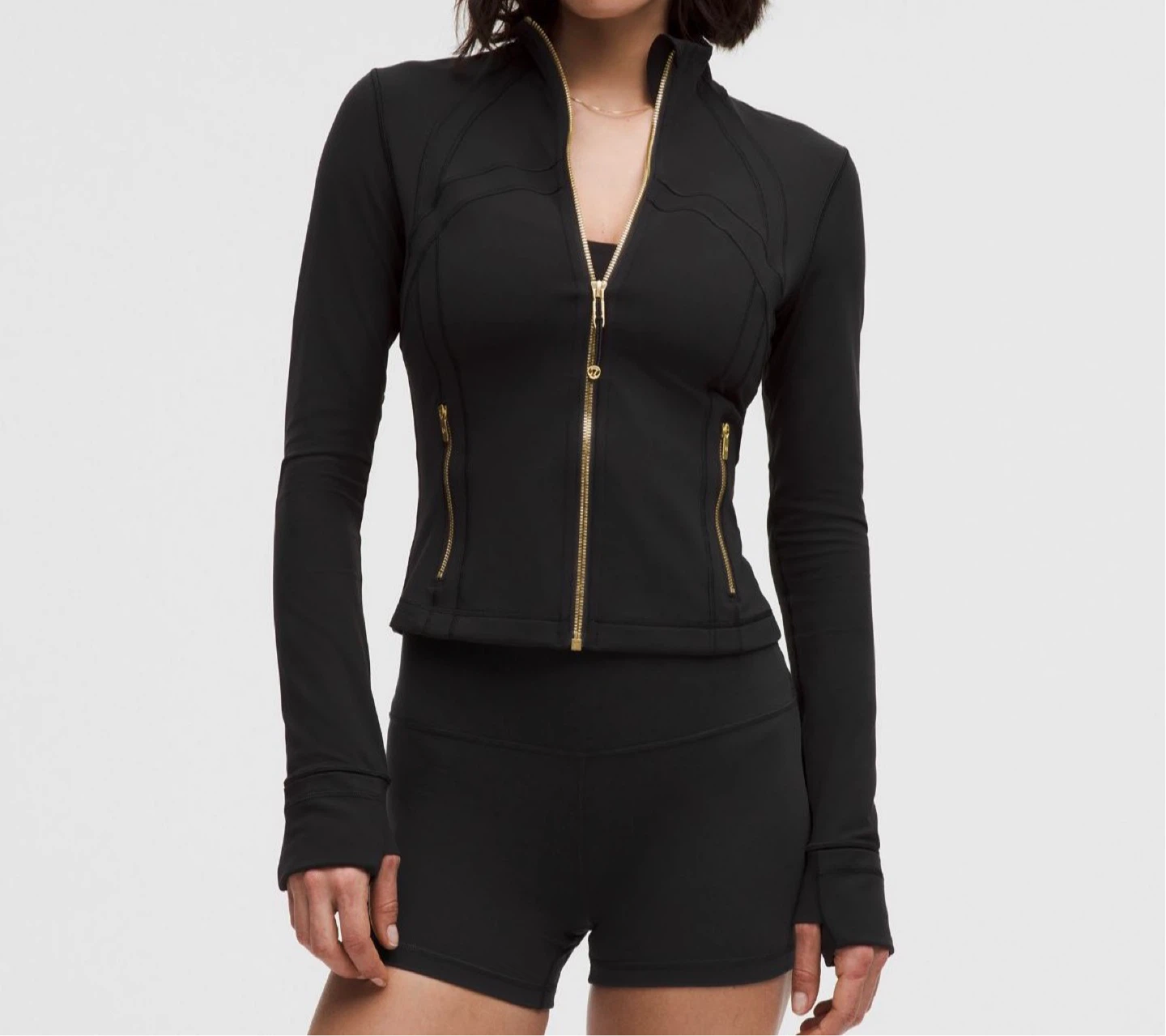 Lululemon Black Full Zip Jacket with Gold Hardware - photo 3