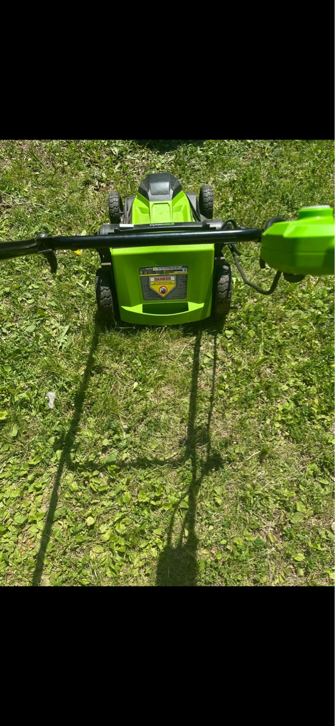 Combo greenworks, lawnmower, trimmer,, blower - photo 3