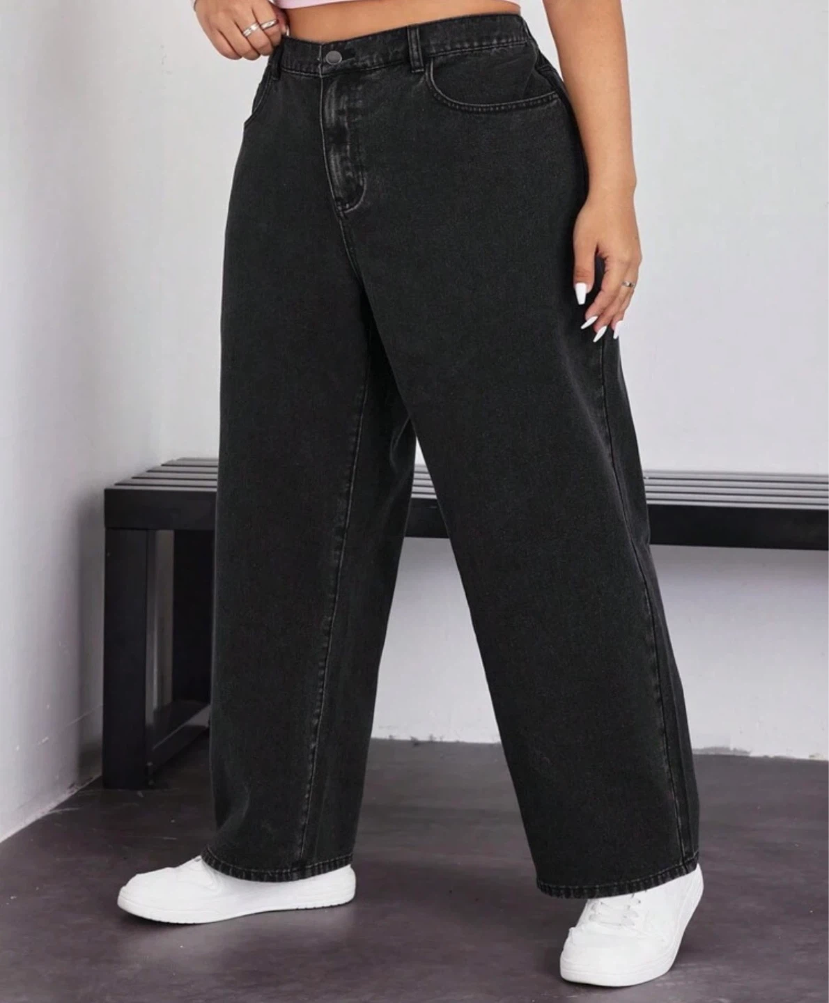 Women's Charcoal Denim Jeans with Pink Bows - photo 2