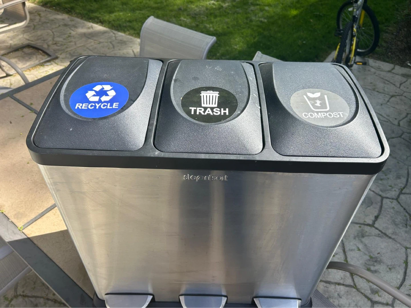 Simplehuman 3-Bin Recycling Trash Can