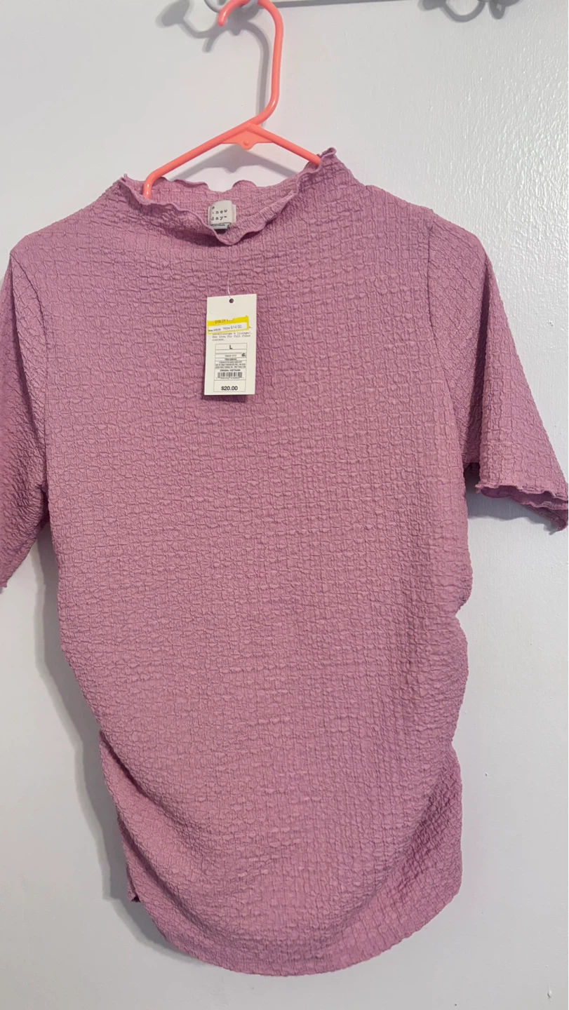 A New Day Lilac Textured Mock Neck Top