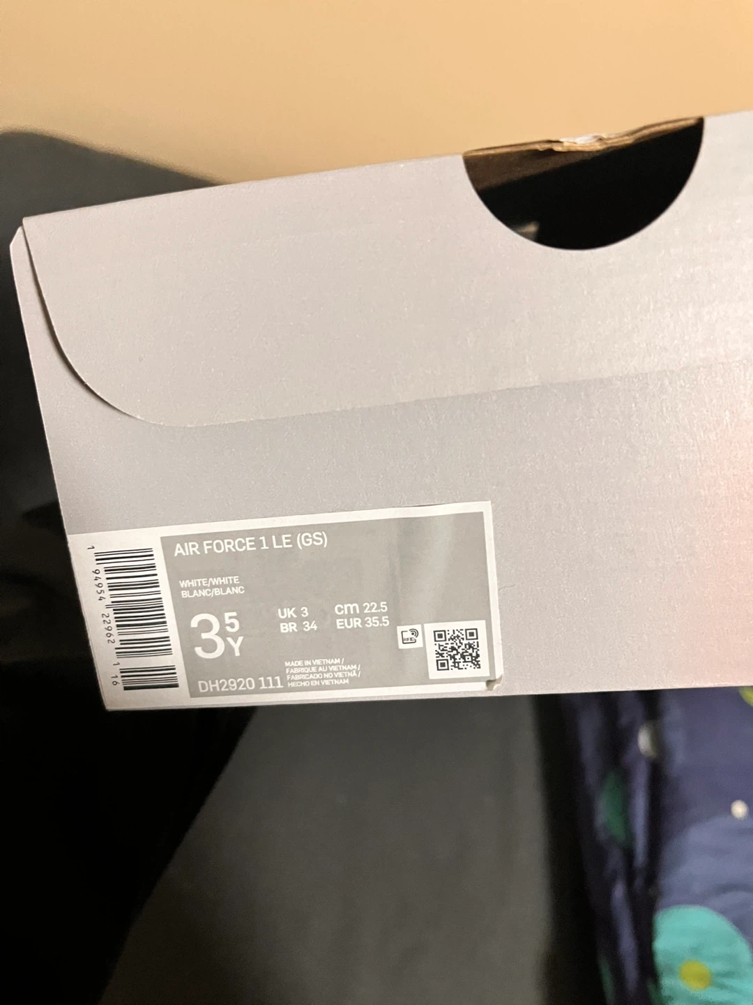 Nike Air Force 1 LE (GS) White/White Size 3.5Y - photo 2