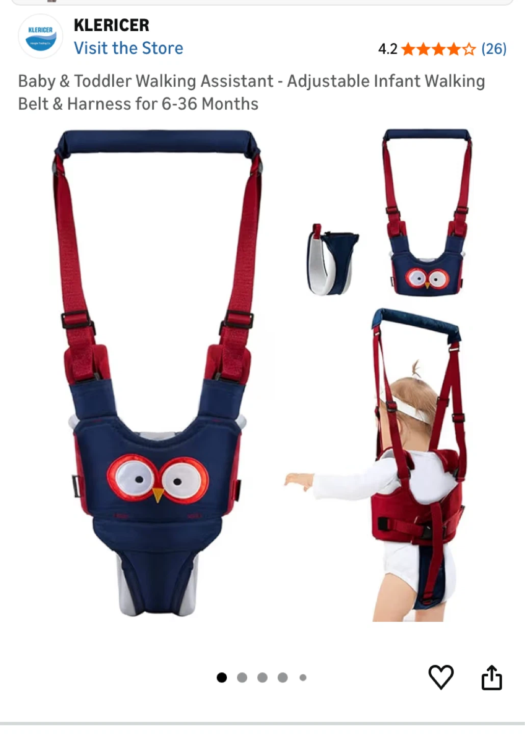 Baby Walking Harness - Owl Design - photo 3