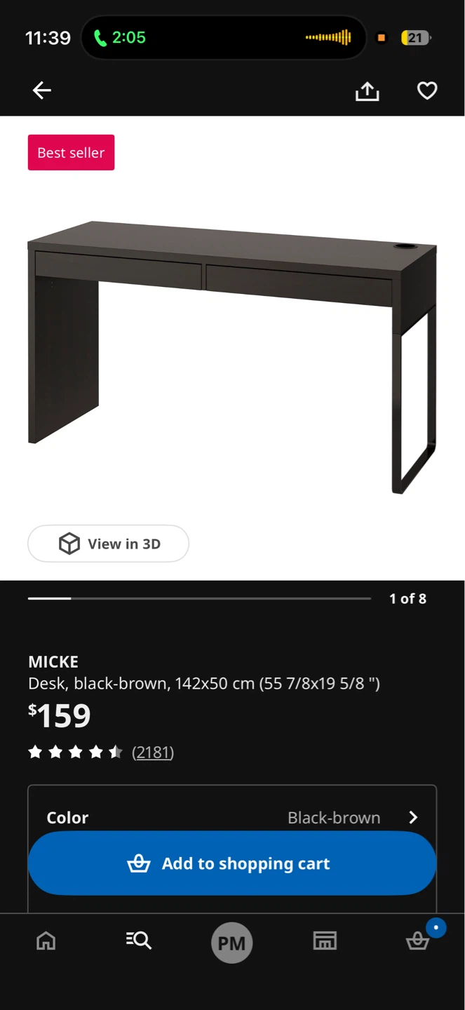 IKEA MICKE Desk - Black-brown - photo 2