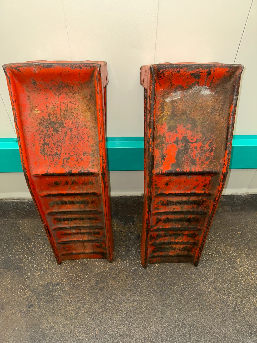 Pair of Vintage Metal Wheel Chocks