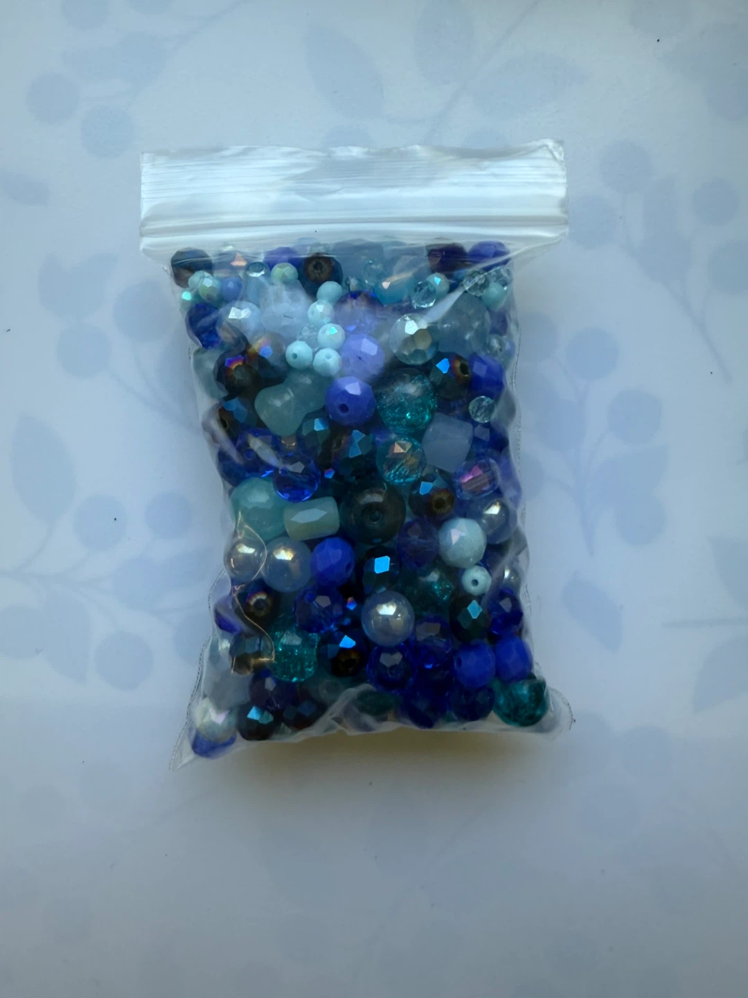 Assorted glass/Chinese crystal beads - blue, teal, aqua - photo 3