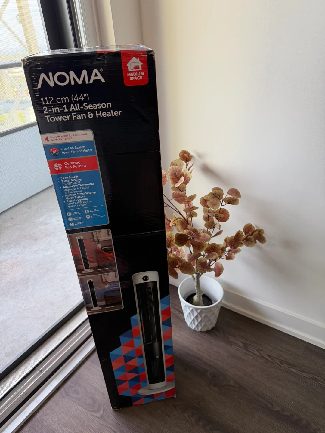 NOMA 112 cm (44") 2-in-1 Tower Fan & Heater - photo 3