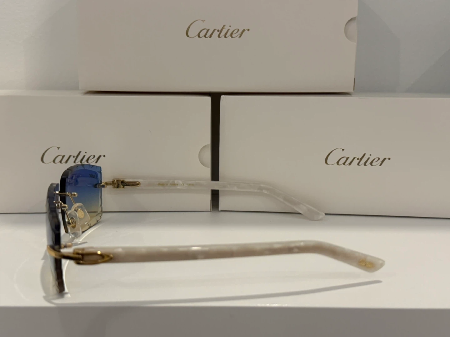 Cartier Rimless Sunglasses with Blue Gradient Lenses - photo 2