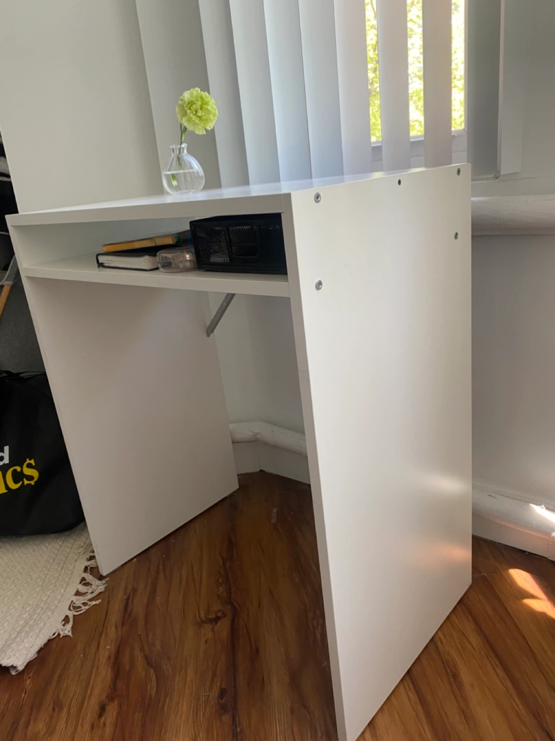 White IKEA Desk with Shelf - photo 2
