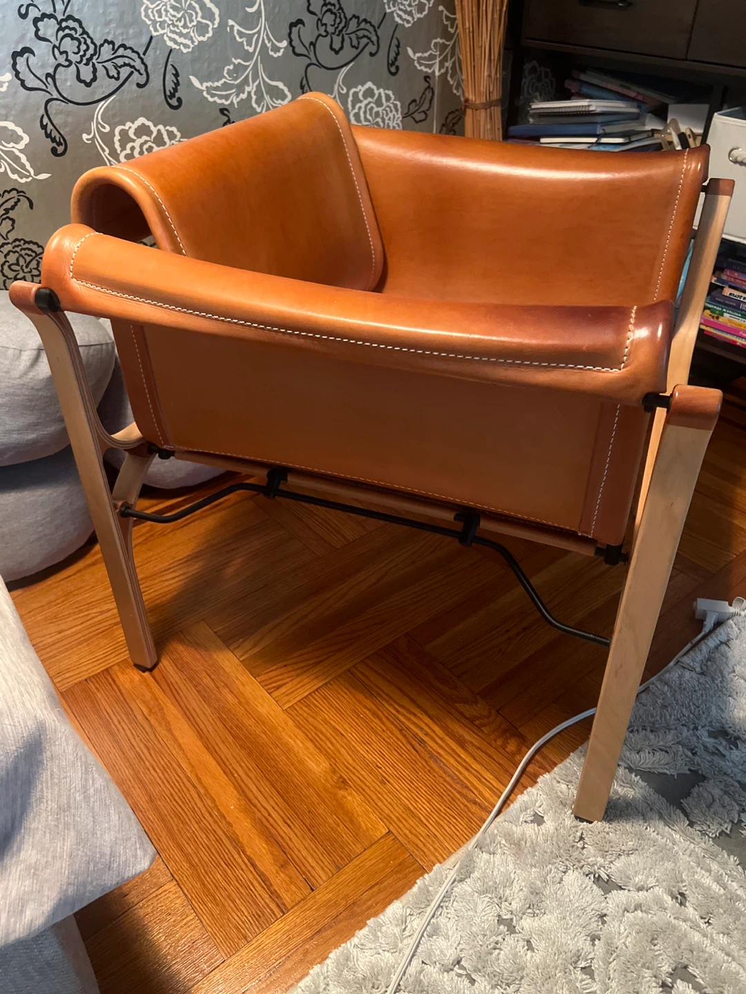 Cognac Leather Lounge Chair - photo 2