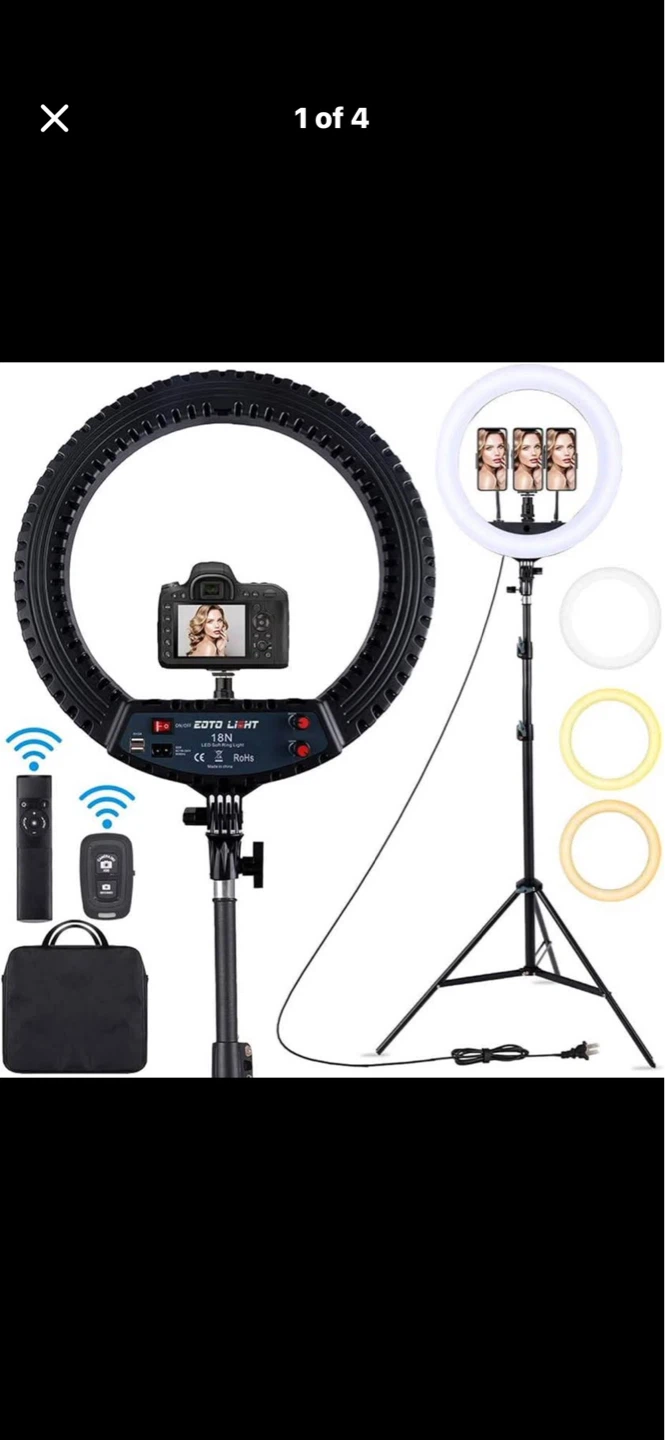 LED Ring Light with Remote and 3 Phone Holders - photo 3