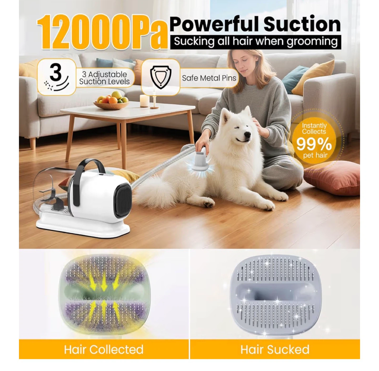 FIXR Pet Grooming Vacuum Kit with Clippers & Accessories PG1 - photo 2