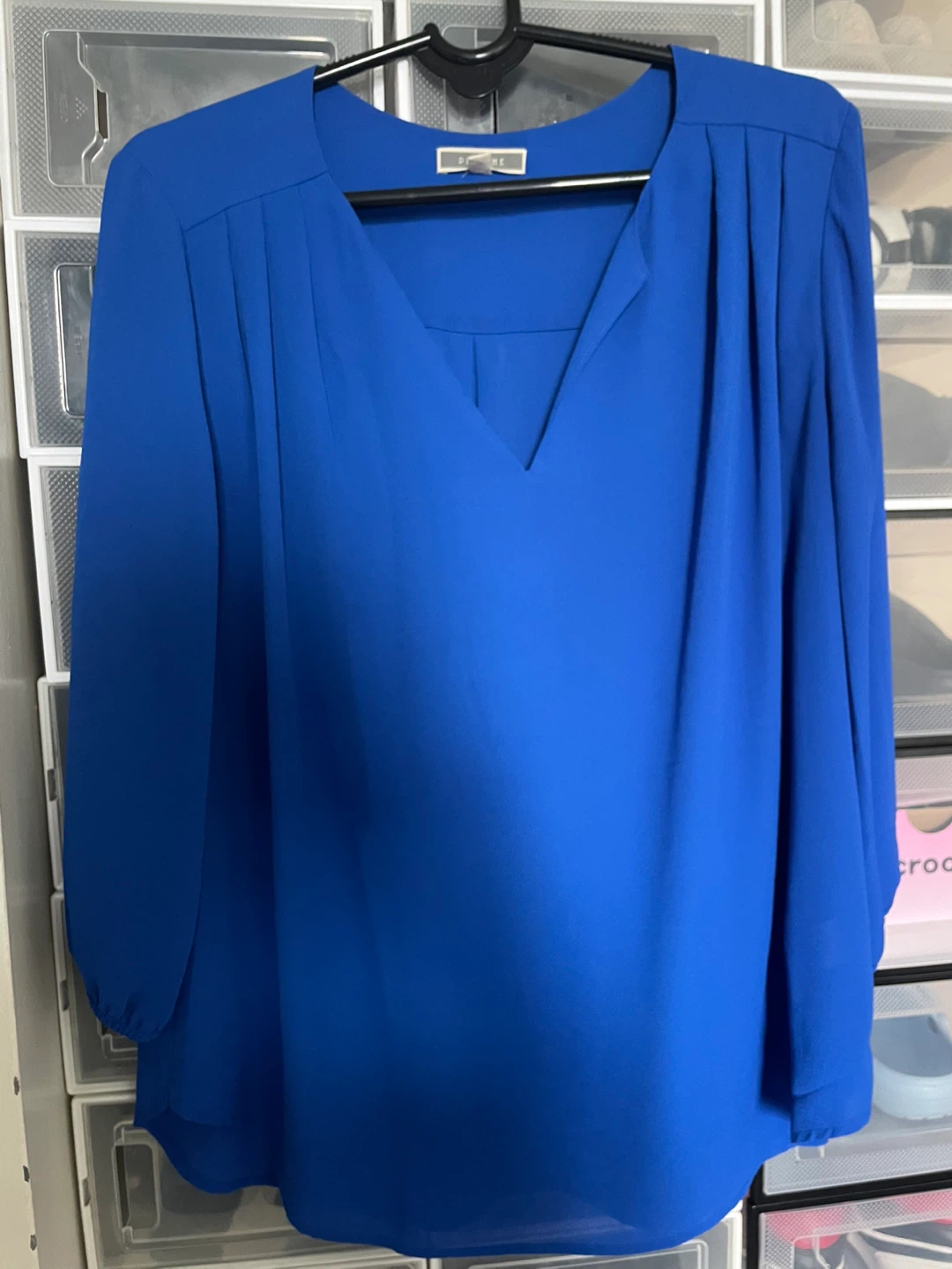 Azure Blue V-Neck Blouse