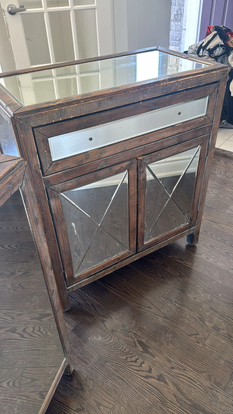 Vintage Mirrored Nightstand $75 each