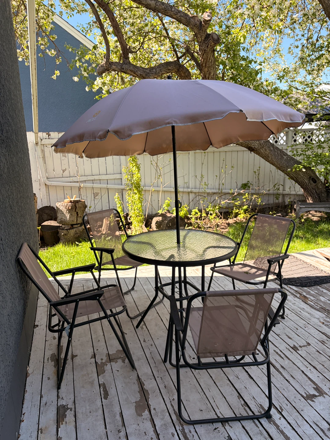Patio Dining Set with Table and 4 Chairs