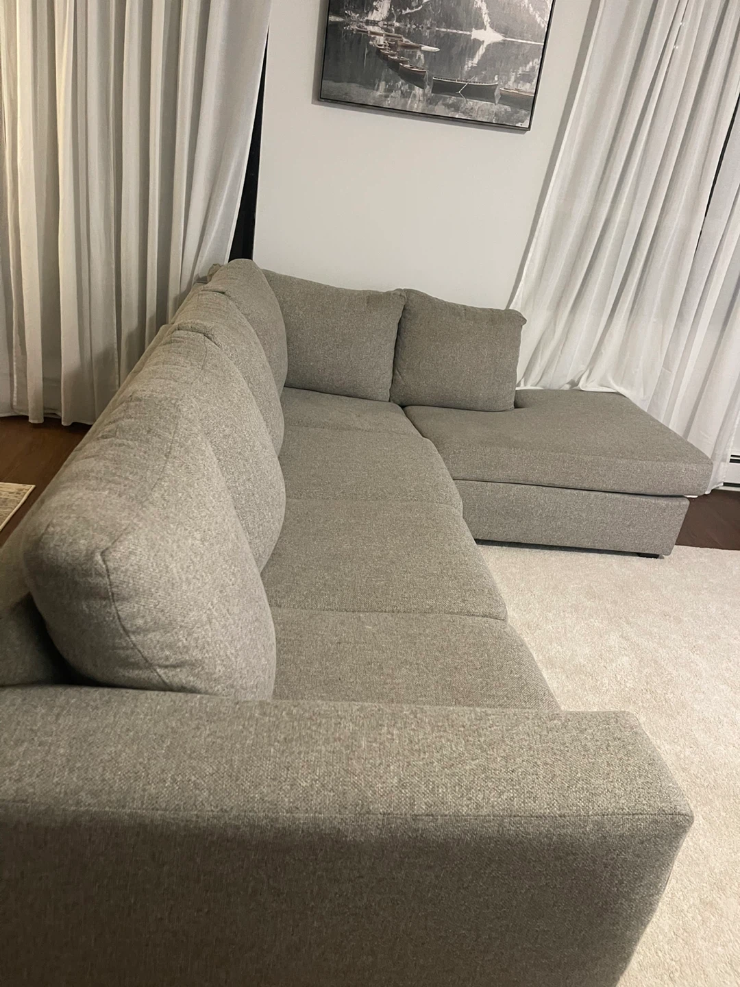 Sectional Sofa - Light Grey - photo 3