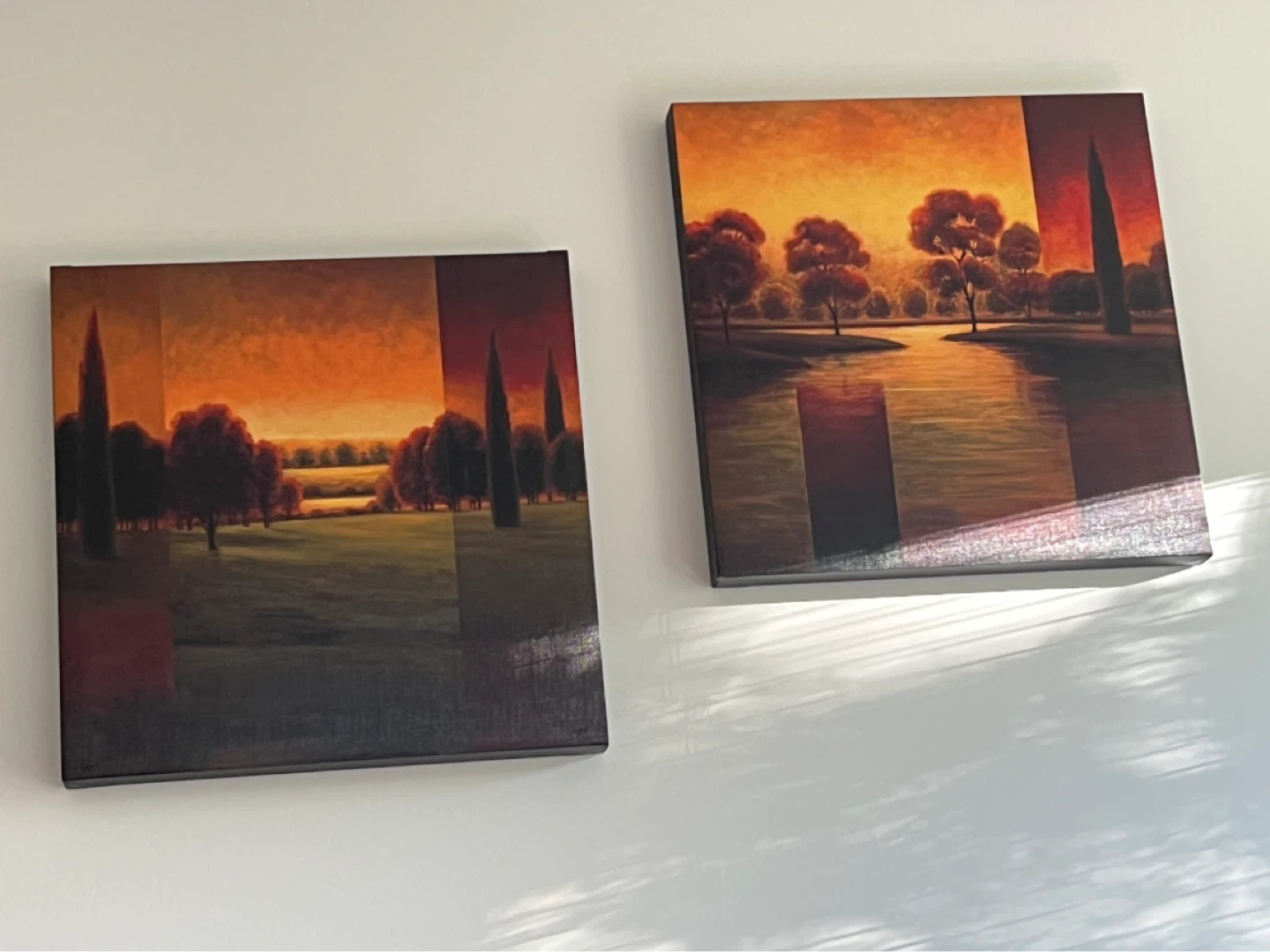 Set of 2 Canvas Wall Art Prints Landscape
