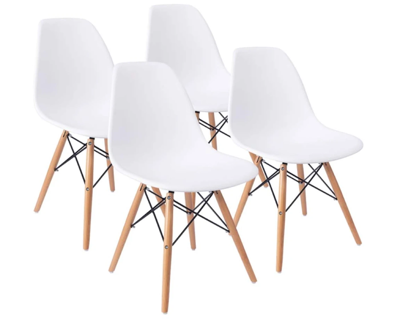 Set of 4 White Dining Chairs