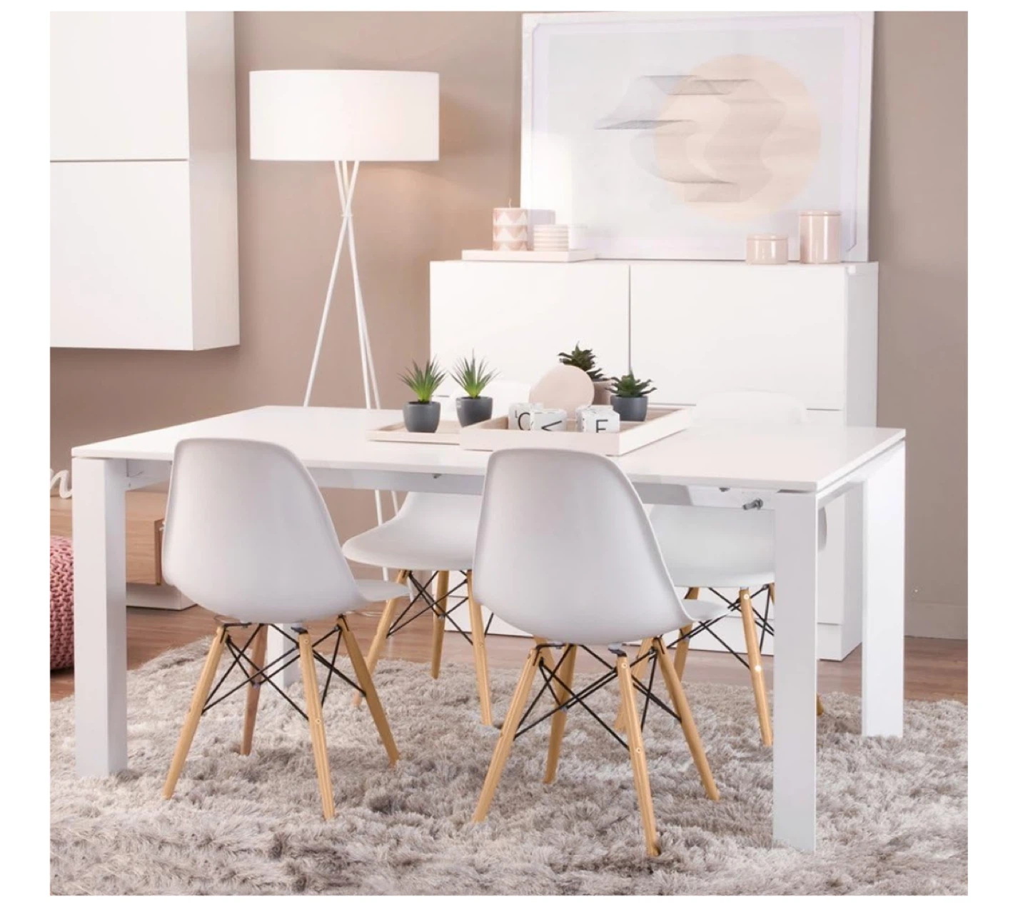 Set of 4 White Dining Chairs - photo 5