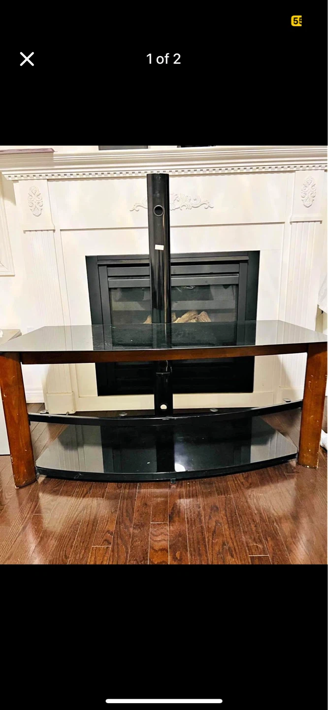 Glass and Wood TV Stand