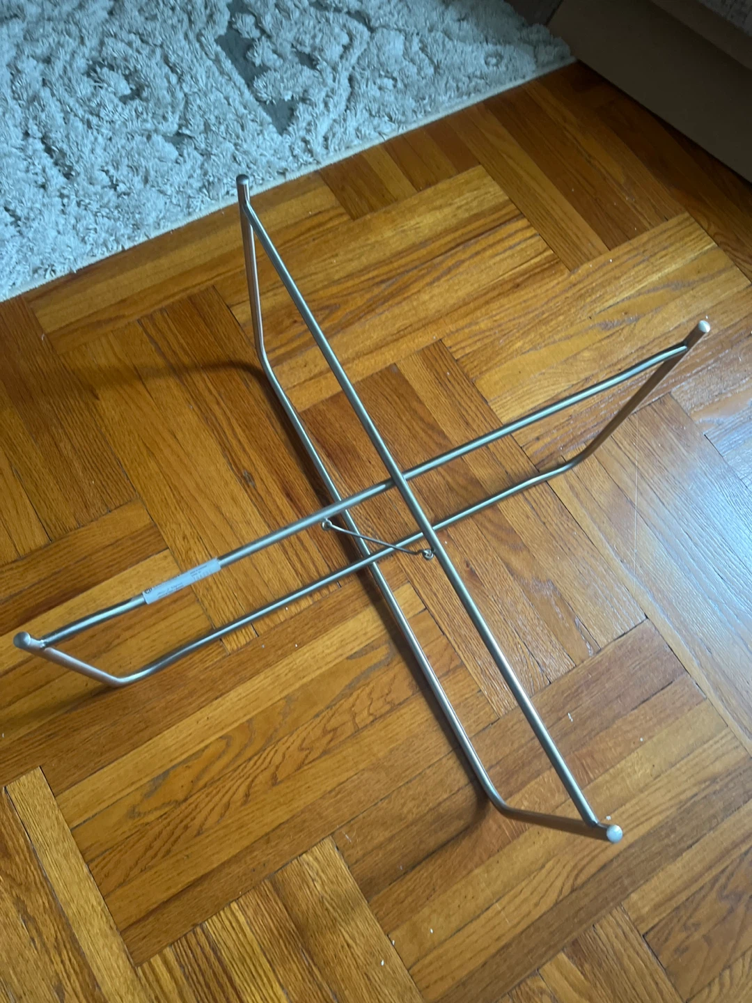 Round Tray Table with Silver Metal Base - photo 3