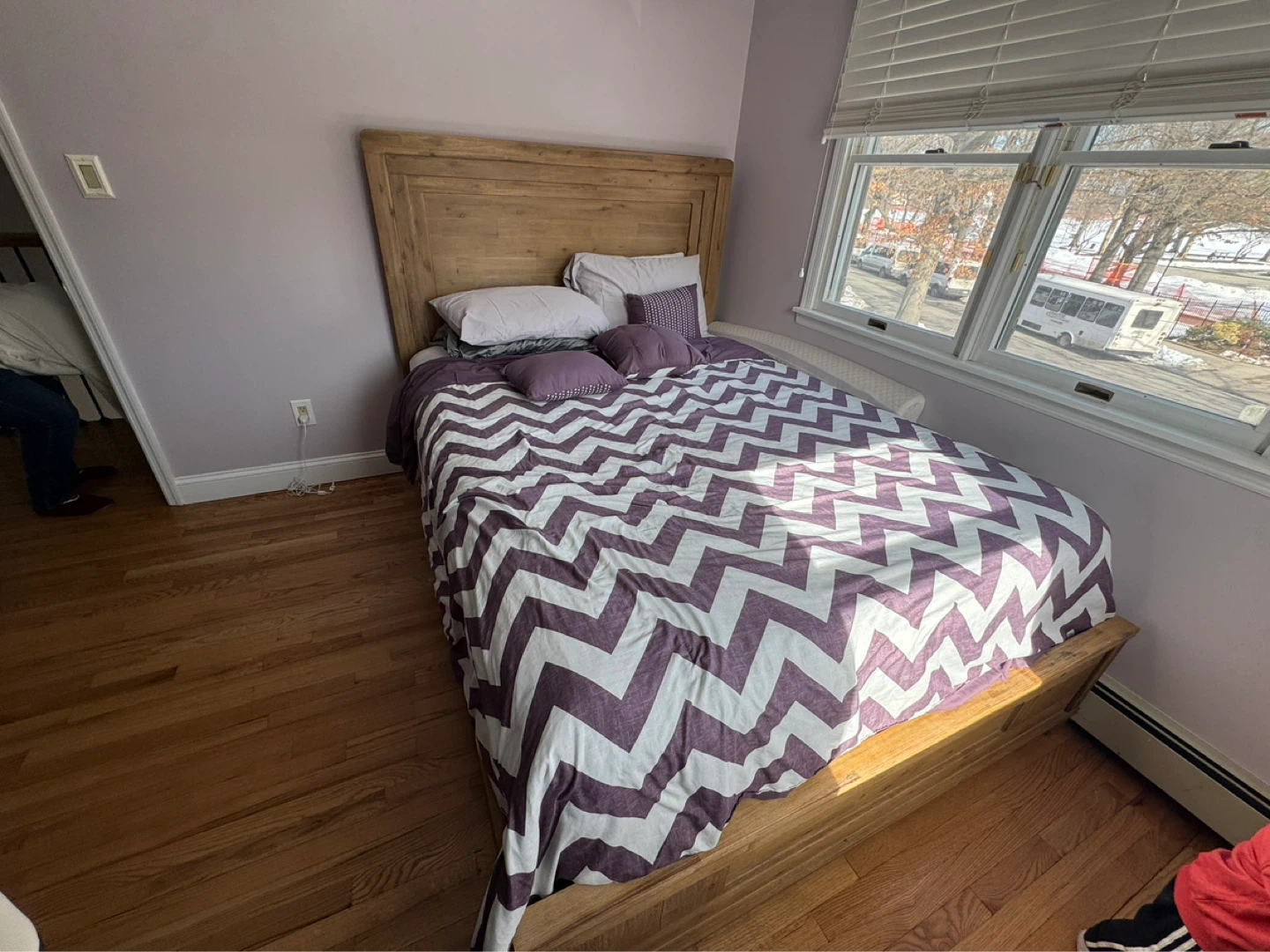 Solid Wooden Bed Frame with Headboard - photo 5