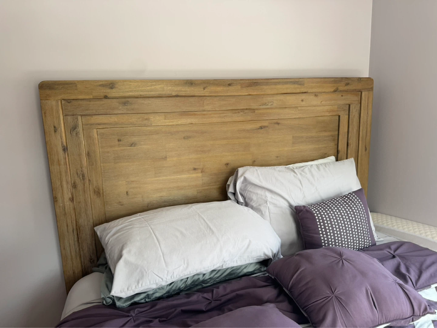 Solid Wooden Bed Frame with Headboard