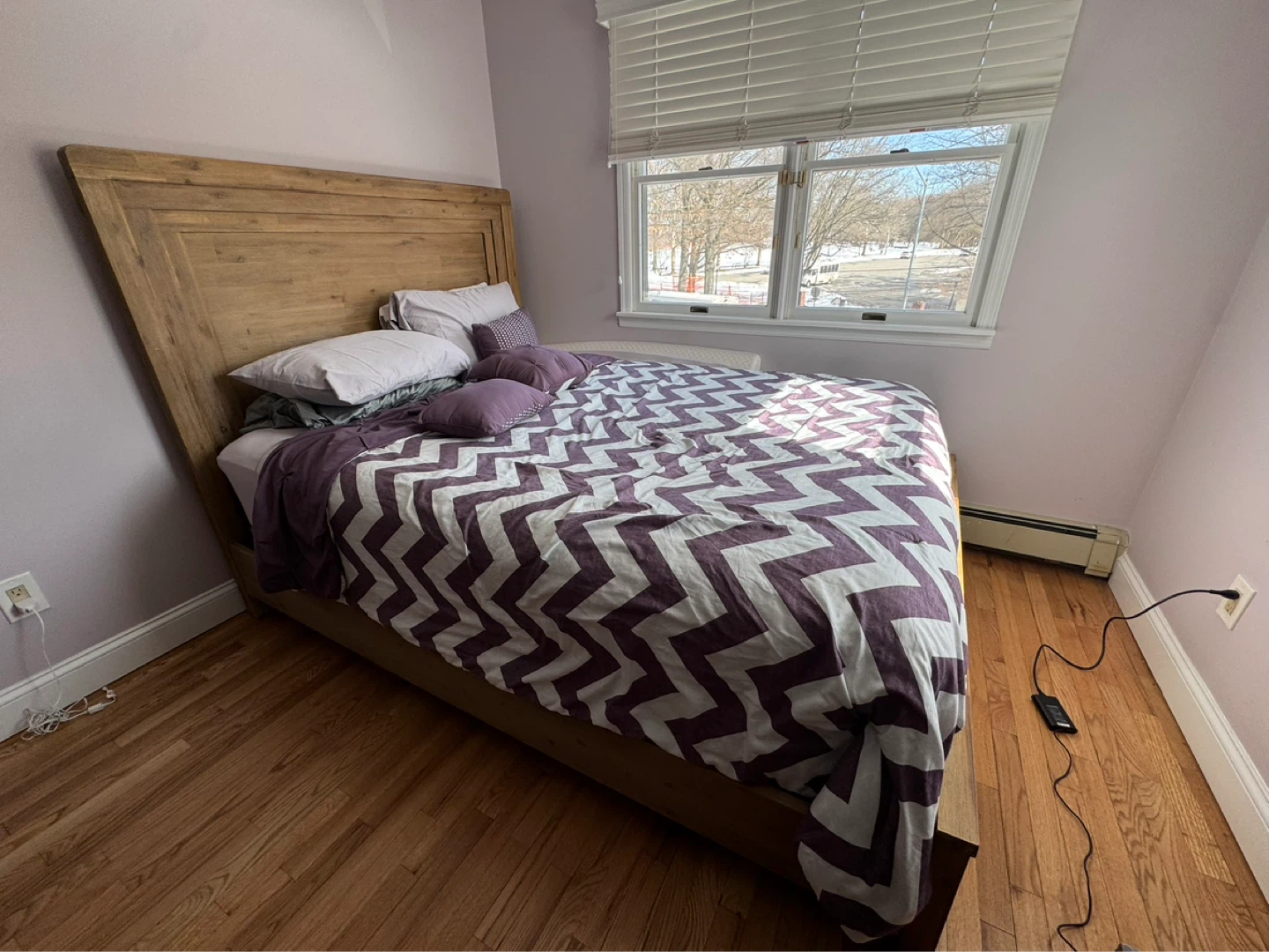 Solid Wooden Bed Frame with Headboard - photo 2
