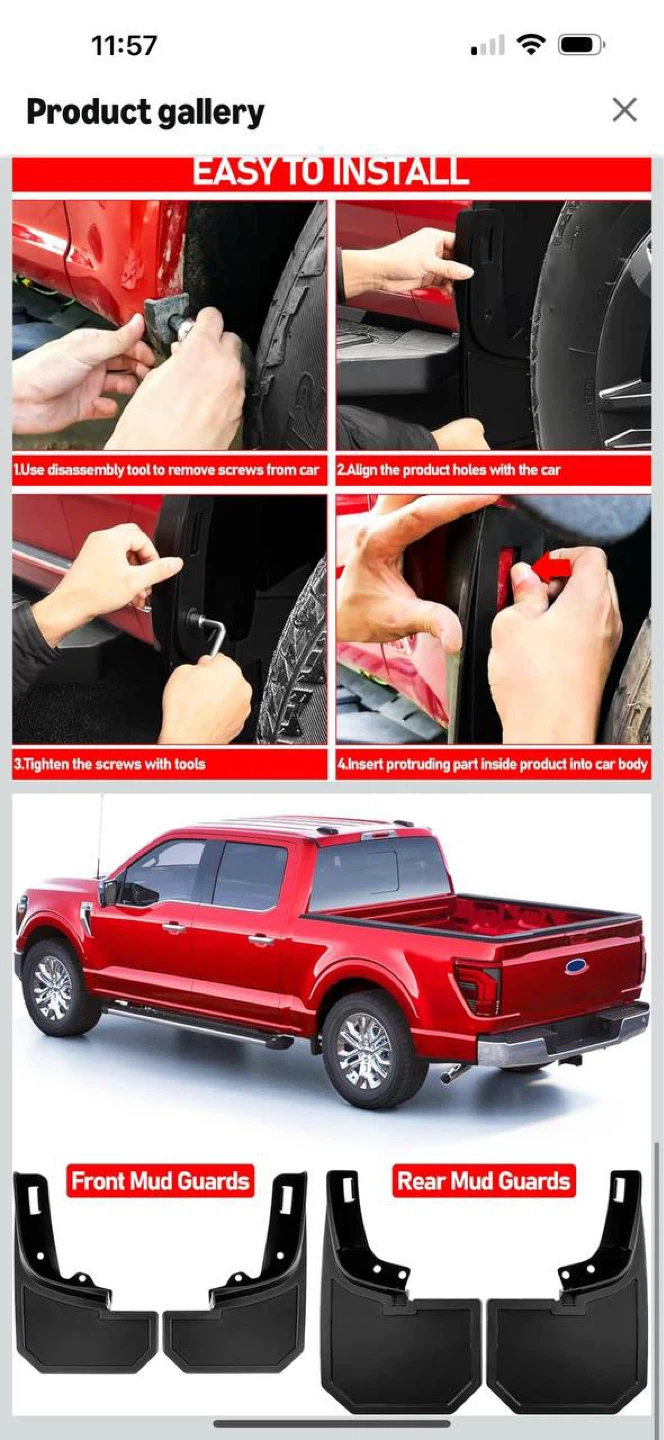 XWQZ Mud Flaps for Ford F150 2021-2025 🚗 - photo 5