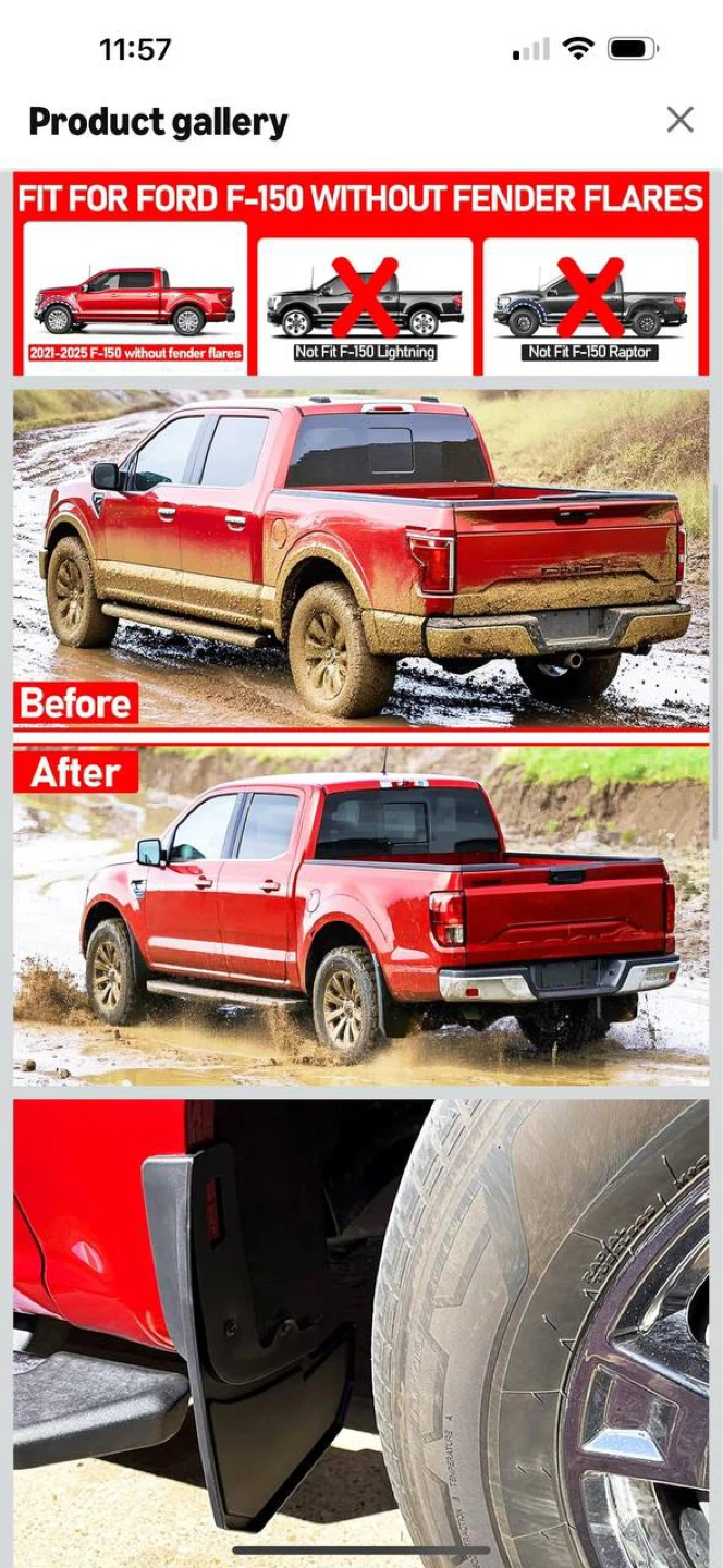 XWQZ Mud Flaps for Ford F150 2021-2025 🚗 - photo 2
