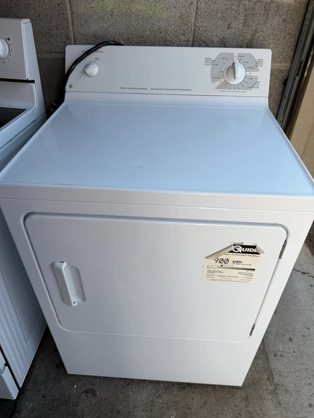 GE White Electric Dryer - photo 2