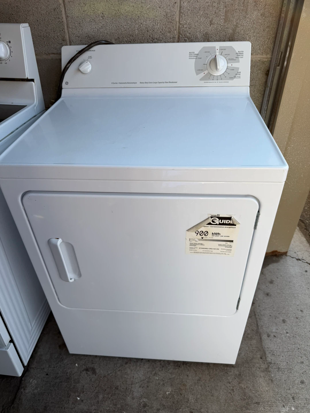 GE White Electric Dryer