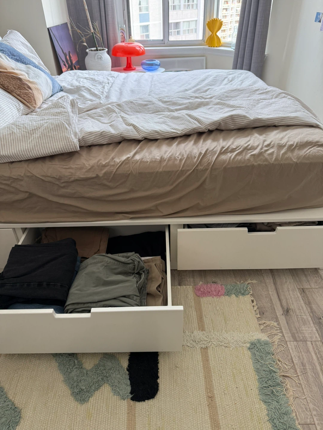 IKEA NORDLI queen size storage bed frame and HAUGESUND mattress - photo 3